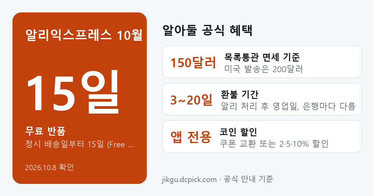 알리익스프레스 10월 할인 정리 요약